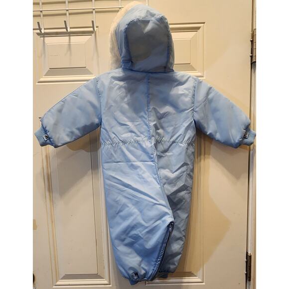 VTG JC Penney toddler snowsuit outerwear 24 Mo light Blue Bear Jumpsuit - Picture 3 of 8